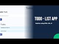 Todo List Application | Web Development | HTML | CSS | Javascript