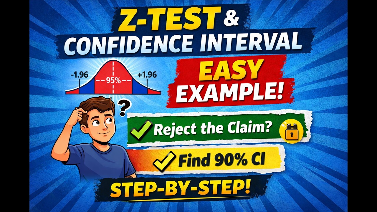 Z-Test & Confidence Interval Explained with One Easy Exam Problem (Step ...