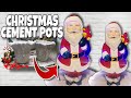 DIY-Christmas decoration ideas| Santa Claus cement pot