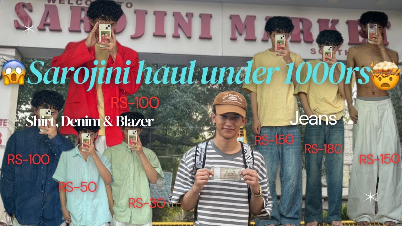 What I thrifted from Sarojini market under 1000rs🤑 || jeans,shirts,denim and blazer haul🛍️👔👖