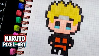 Cómo Dibujar A NARUTO-PIXEL ART | Paso a Paso Fácil (8-Bit) how to draw  naruto / anime
