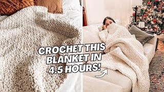 Crochet this blanket in 4.5 hours! Beginner friendly pattern | CJ Design Blog screenshot 4