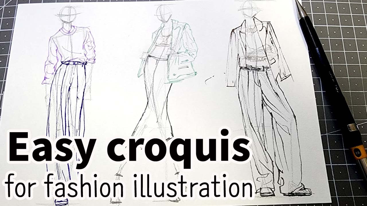 Simple Croqi Easy croquis for fashion illustration_패션일러스트를 위한 쉬운 크로키 - YouTube
