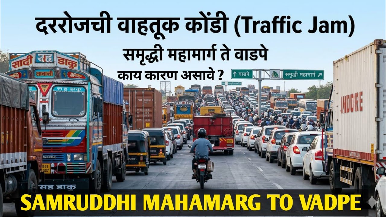 Vadpe Traffic Jam | रोजची वाहतूक कोंडी | समृध्दी महामार्ग ते वडपे | #roadupdate 