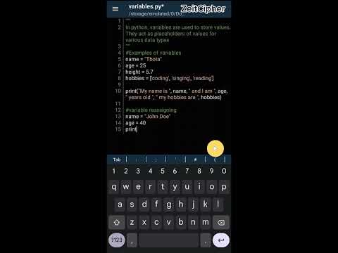 🐍 Learn Python Programming on Your Mobile Phone! 📱 | Python Coding Tutorial | Lesson 103 Variables