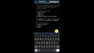 🐍 Learn Python Programming on Your Mobile Phone! 📱 | Python Coding Tutorial | Lesson 103 Variables