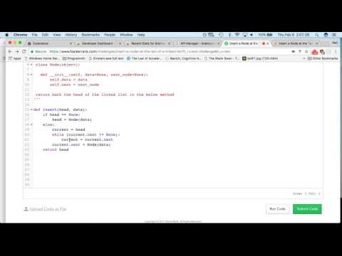 Insertion of a node at a tail of a linked list - Hacker Rank