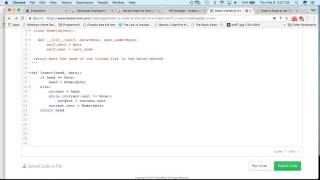 Insertion of a node at a tail of a linked list - Hacker Rank
