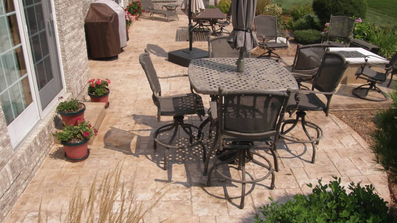 Stamped concrete ideas with sealer