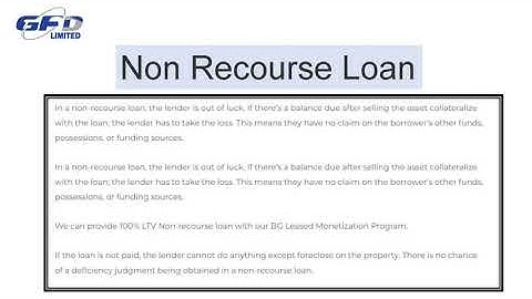 Non Recourse Loan| globalfundingdevelopmenthk.com