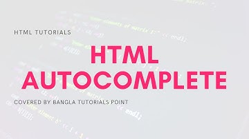 HTML Autocomplete Attribute