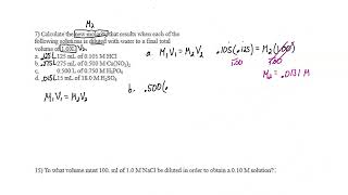 Molarity Worksheet Solutions