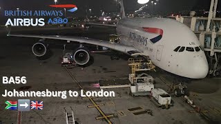 ✈️ British Airways A380 Flight Review | BA56 Johannesburg to London Heathrow | (World Traveller) 