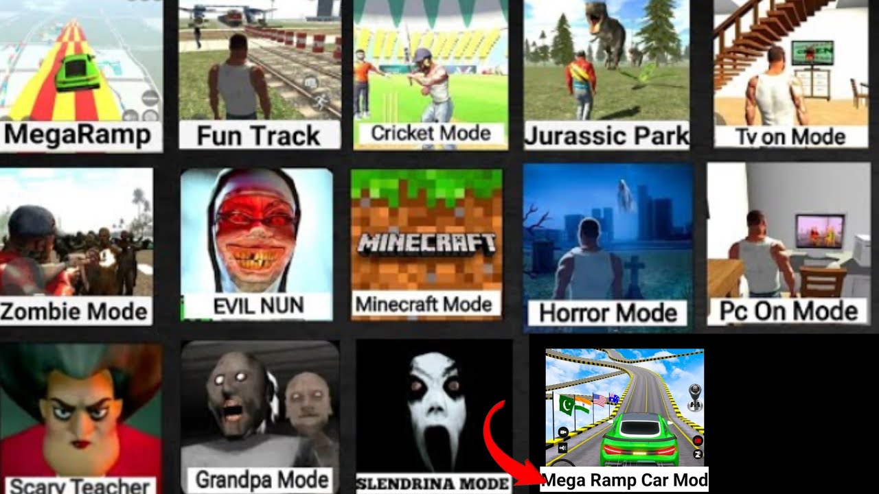 New Update Mega Ramp Car Mode - Indian Bike Driving 3D