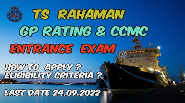 GP RATING & CCMC ENTRANCE EXAM 2023 APPLICATION RELEASE BY TS RAHAMAN || APPLY NOW STEP BY STEP ||⚓
