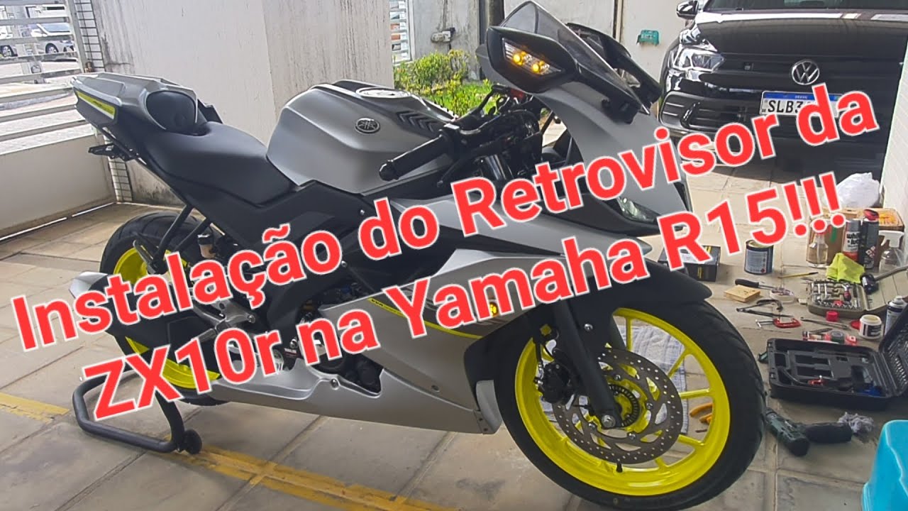 Instalamos o Retrovisor da ZX10r na Yamaha R15!!!!!