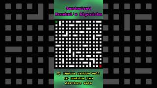 Maze Generation: Randomized Kruskal's Algorithm #maze #algorithms #computerscience