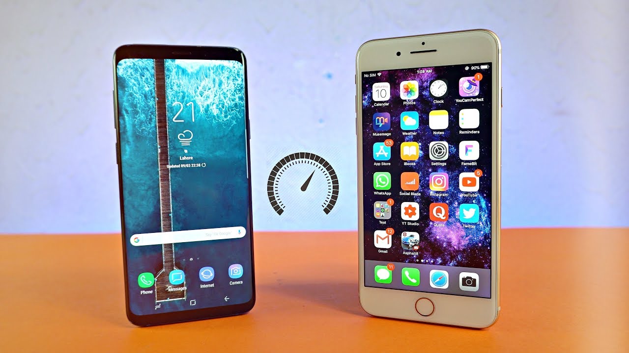 Samsung Galaxy S9 Plus y iPhone 8 Plus - ¡Prueba de velocidad!