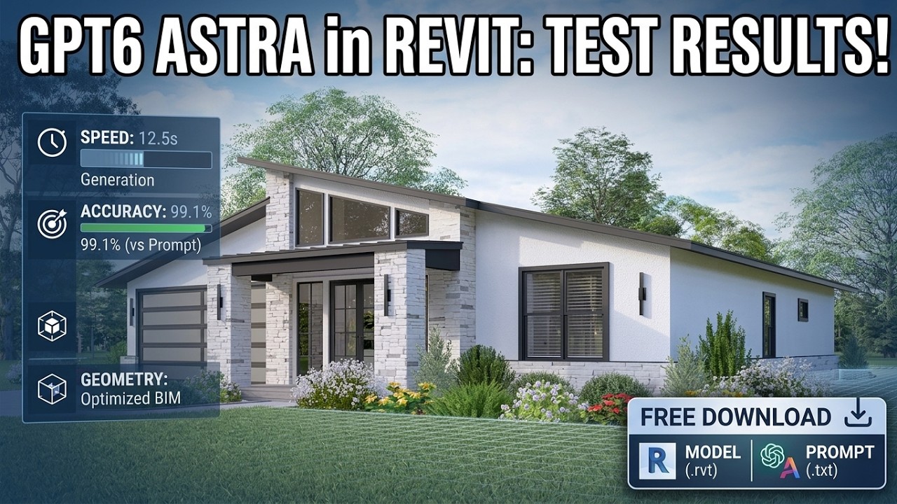 YouTube thumbnail for “ChatGPT Astra Built This Revit Model From Images - Full AI Test and Model Download link” by Archi Vlogs