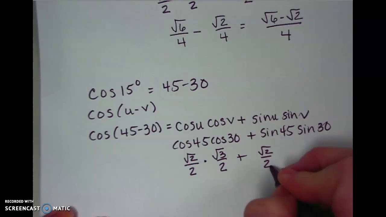 sum and difference formula - YouTube