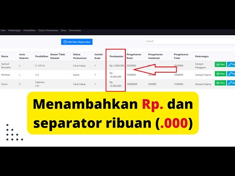 Cara menambahkan rupiah dan separator ribuan di PHPRAD