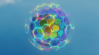 hexagon metal ball  geometry node  in blender tutorial