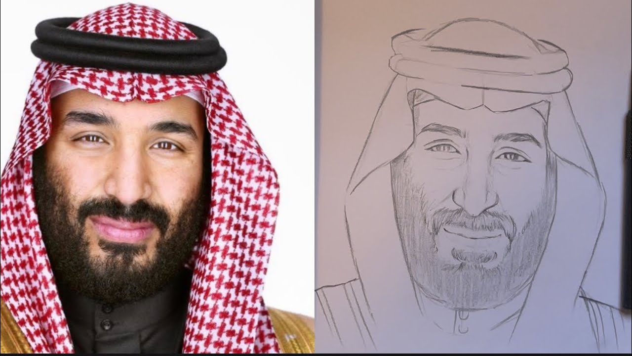 رسم محمد بن سلمان بسهولة للمبتدئين خطوة بخطوة ✍🏼 - YouTube