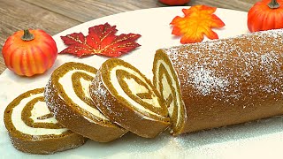 Easy Pumpkin Roll  - How to Make a Perfect Pumpkin Roll Cake