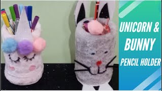 unicorn pencil holder craft|how to make unicorn pencil holder|diy unicorn pencil case|using pringles