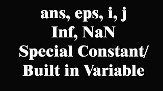 Predifined Constant Matlab