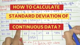 How to Calculate Standard Deviation of Continuous Data ? | Grouped Data Direct Method