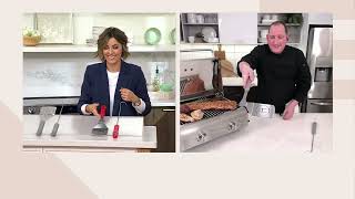 Henning Lee 2-Pc Grilling Pivot Spatula & Meat Hook Tool Set on QVC