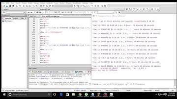 C program on Time in different places