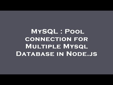 MySQL : Pool