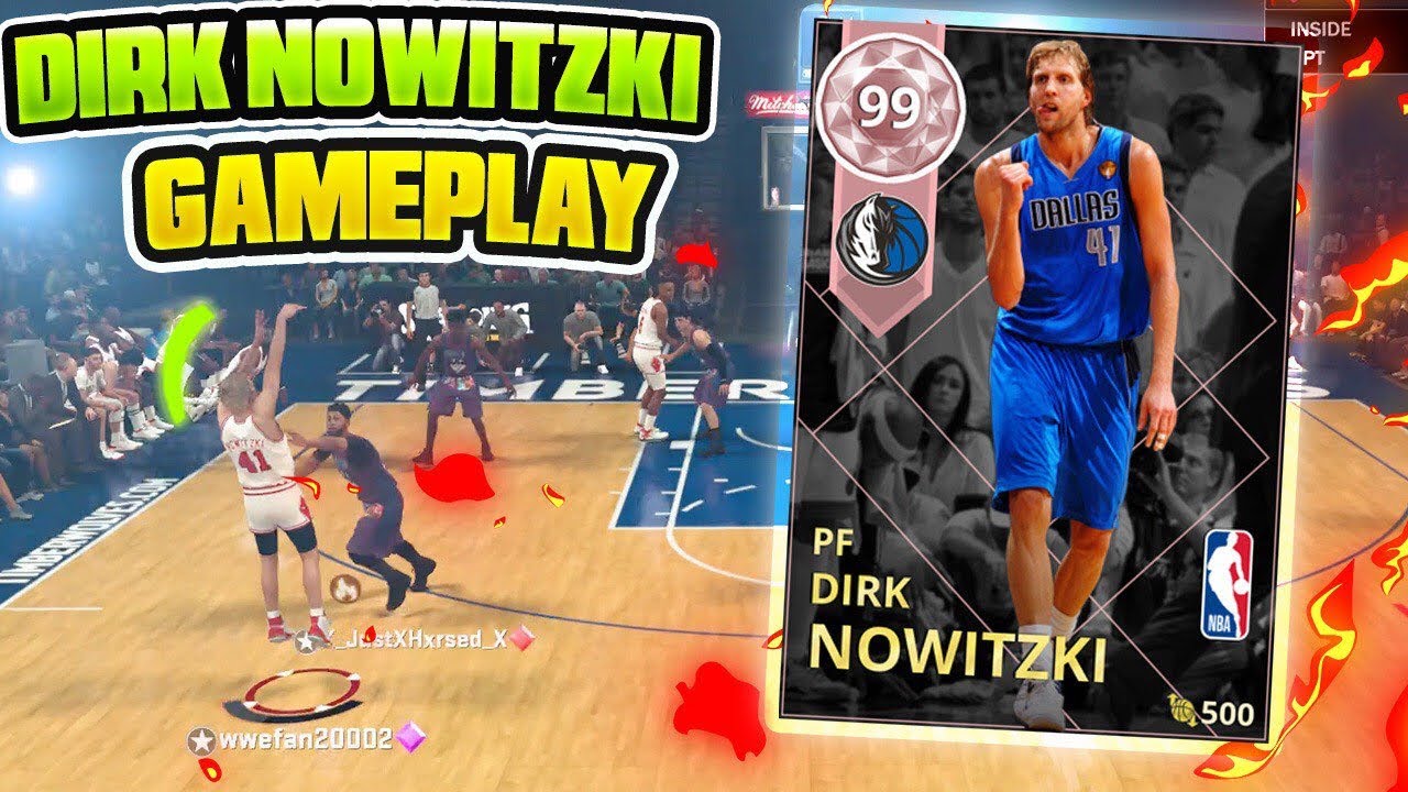 PINK DIAMOND DIRK NOWITZKI IS GODLY!!! INSANE PINK DIAMOND DIRK NOWITZKI GAMEPLAY!!! NBA 2K18