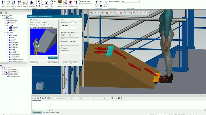 Process Simulate Human - Transition up Ramp