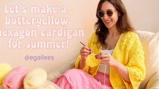 Crochet hexagon cardigan “Sunshine Hex” tutorial Design by Edith Gailè