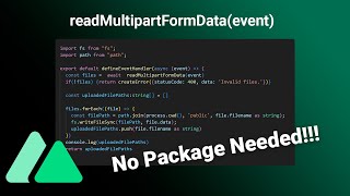 Nuxt 3: Upload Files To The Server Using 'readMultipartFormData'. No Package Needed!!!