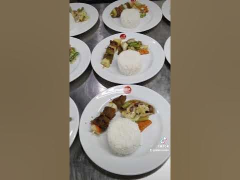 Lunch blue plate(pork kebab/chopsuey/plain rice) - YouTube