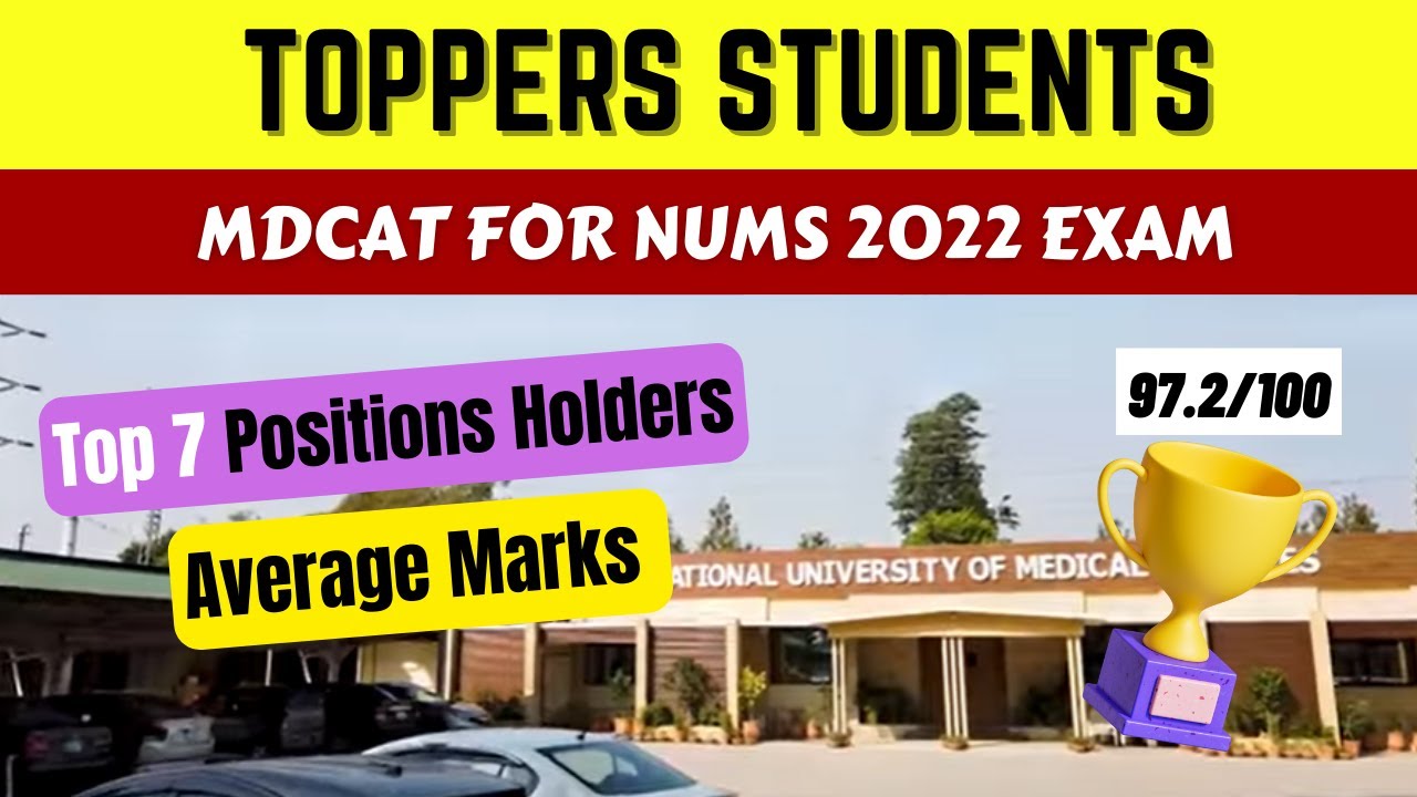MDCAT For NUMS Toppers Students 2022 | NUMS Result Highest Marks