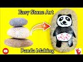 Easy Cute Panda Making on Stone || Origami Stone Art || Easy Stone Art || Red Panda #panda #stoneart