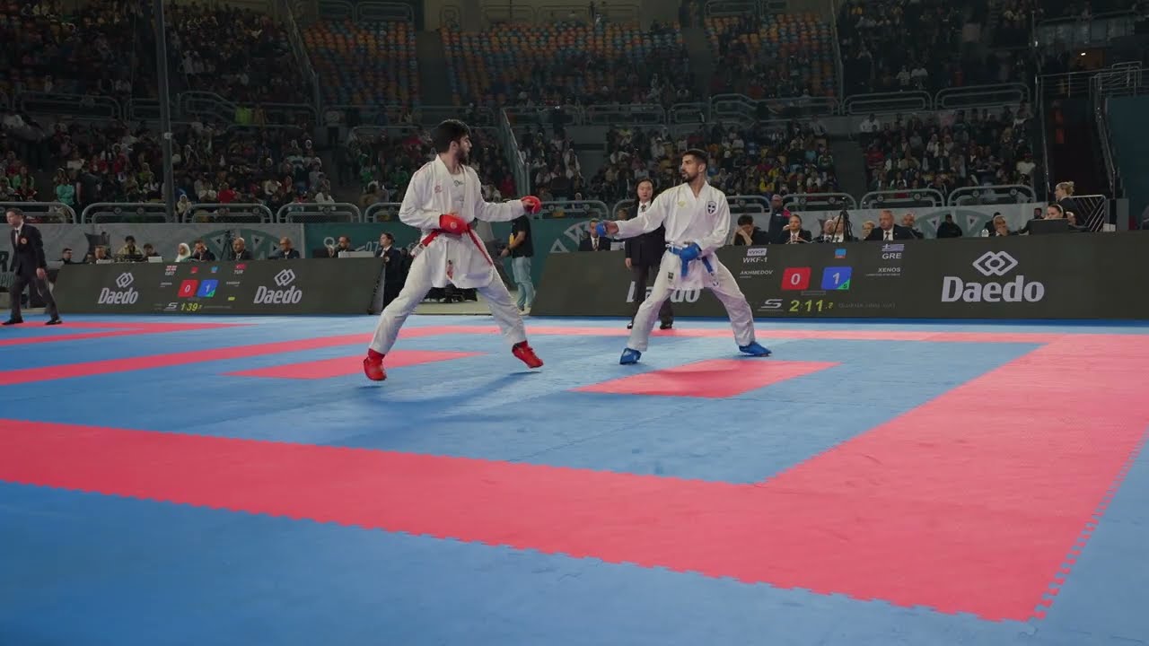 2025 Cairo Semi-final Male Kumite −60 kg: Akhmed Akhmedov (WKF-1) vs Christos-Stefanos Xenos (GRE)