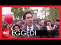 Politicians being hit by eggs