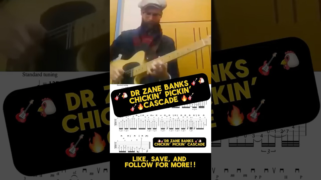 Insane chicken picking country guitar lick transcription with tabs!  With Dr.Zane Banks