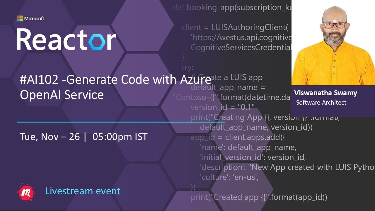 #AI102 -Generate Code with Azure OpenAI Service - YouTube