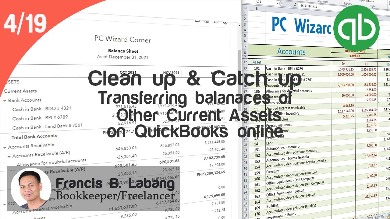 QuickBooks online Catch Up & Clean Up Transferring the balances of