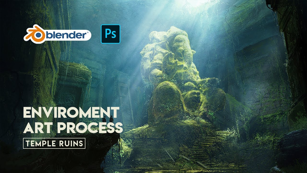 Temple Ruins - Environment Art Process in Blender | Concept Art - YouTube