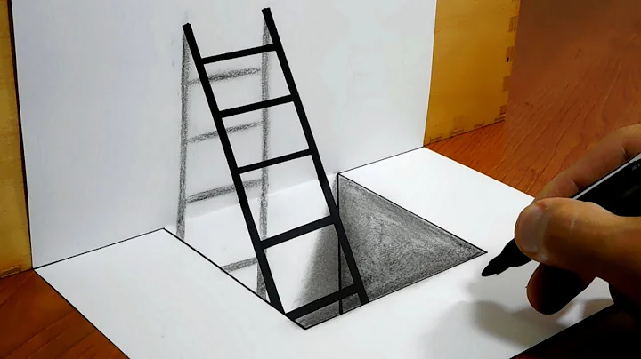 How to Draw a 3D Ladder, Simple Trick Art