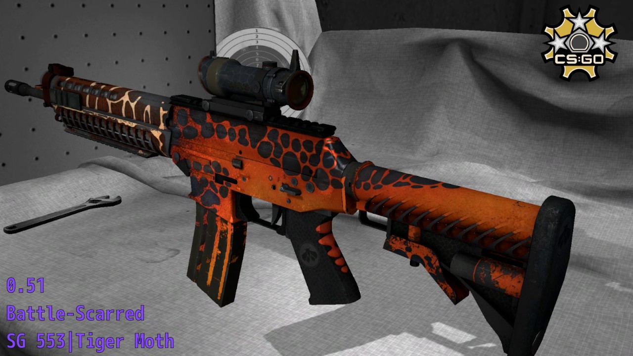 SG 553 Tiger Moth - Skin Wear Preview - YouTube