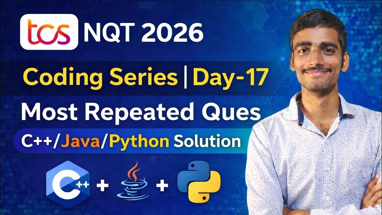 TCS NQT 2026 Coding Series Day 17 | Most Asked Coding Question with ...